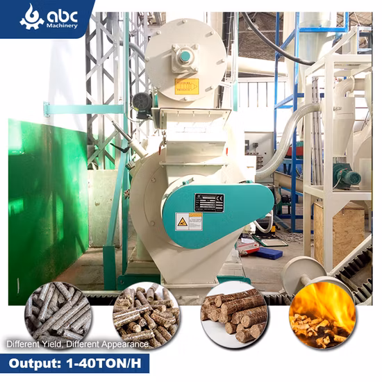 Troquel de anillo vertical Industrial Ingeniería a gran escala Combustible de biomasa Madera dura Aserrín Arroz Maní Coco Bagazo Paja Heno Completo Mejor molino de pellets para la venta