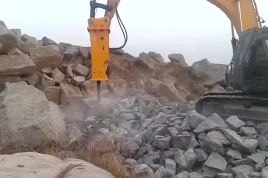 Rompedor de roca hidráulico tipo caja de cincel de 20 toneladas y 140 mm para excavadora